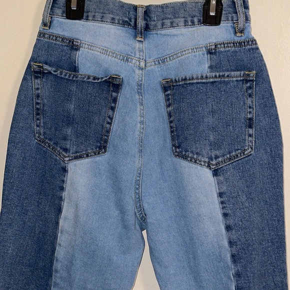 🌹PACSUN TWO TONE BLOCK HIGH RISE STRAIGHT JEANS - Picture 6 of 9